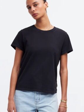 NEW MADEWELL Premium Standard 01. The Shrunken Tee black charcoal Size XS